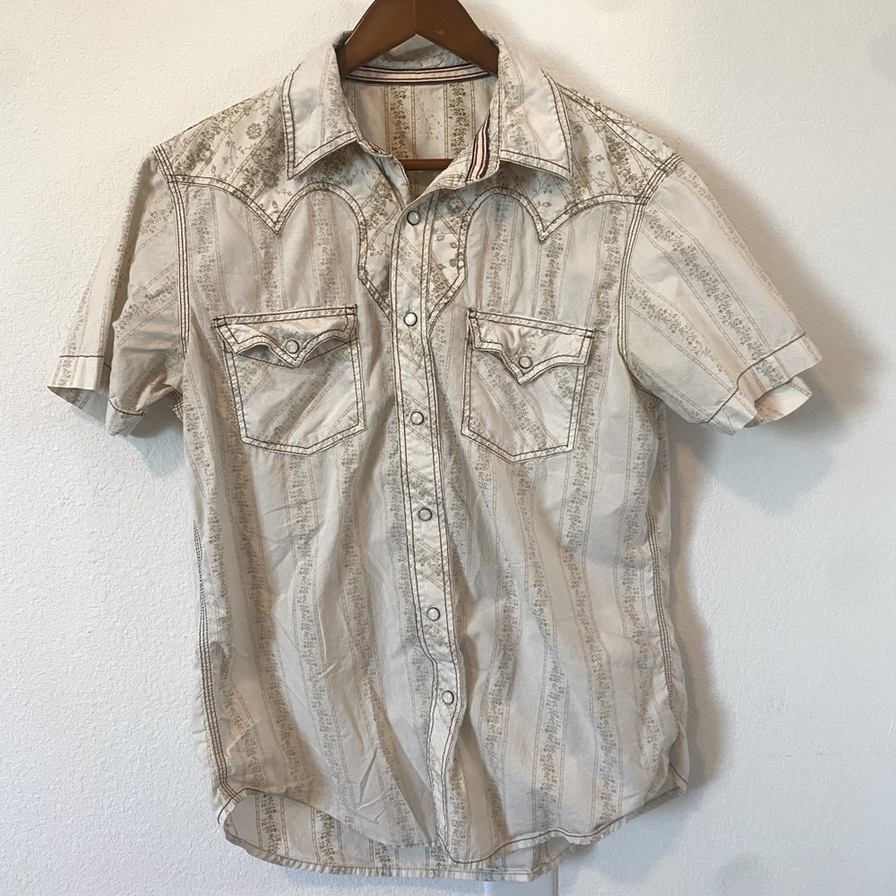 Western style pearl snap floral Arizona shirt